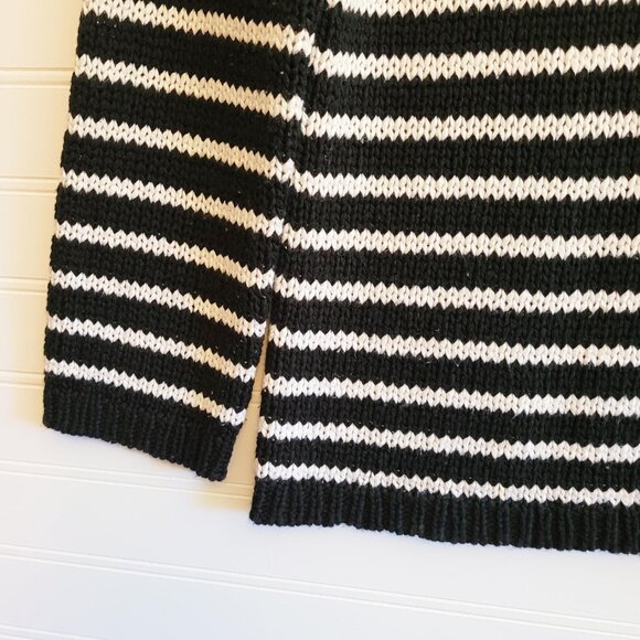 Lauren Ralph Lauren Sweater Womens Medium Black White Stripe Pullover Boatneck - Picture 3 of 9